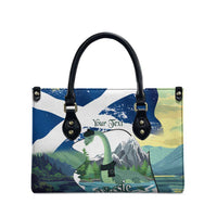 Personalised Nessie Scotland Leather Bag Scottish Folklore Loch Ness Monster