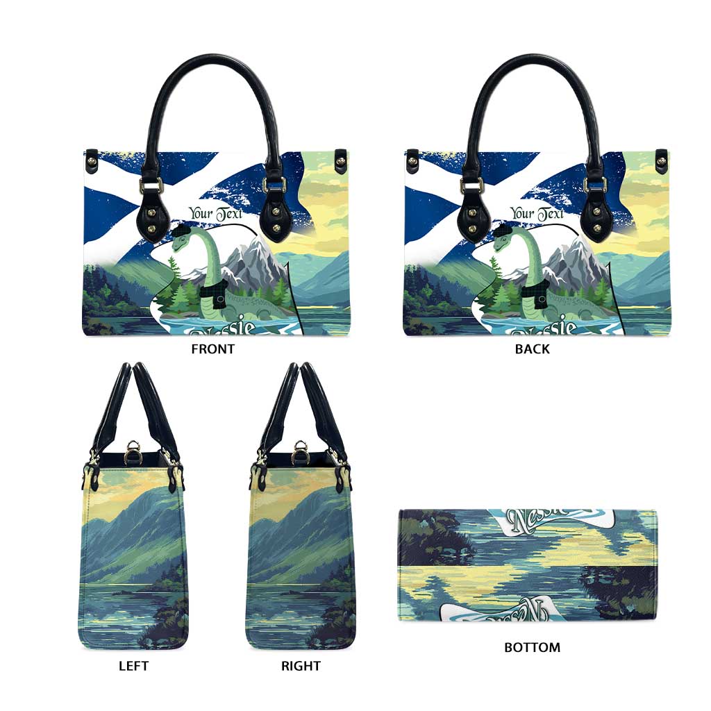 Personalised Nessie Scotland Leather Bag Scottish Folklore Loch Ness Monster