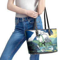 Personalised Nessie Scotland Leather Tote Bag Scottish Folklore Loch Ness Monster