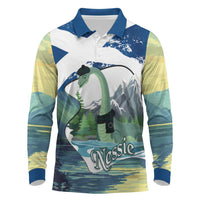 Personalised Nessie Scotland Long Sleeve Polo Shirt Scottish Folklore Loch Ness Monster