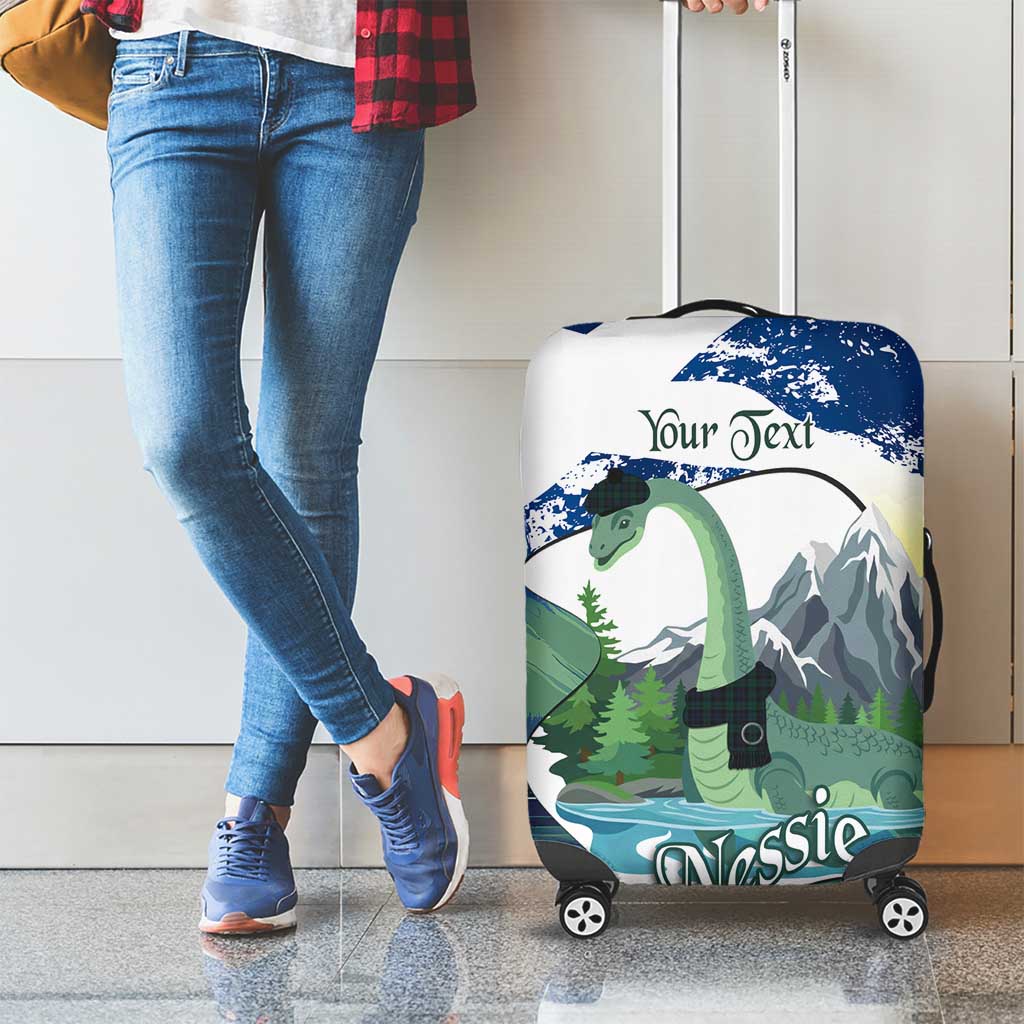 Personalised Nessie Scotland Luggage Cover Scottish Folklore Loch Ness Monster