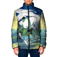Personalised Nessie Scotland Padded Jacket Scottish Folklore Loch Ness Monster