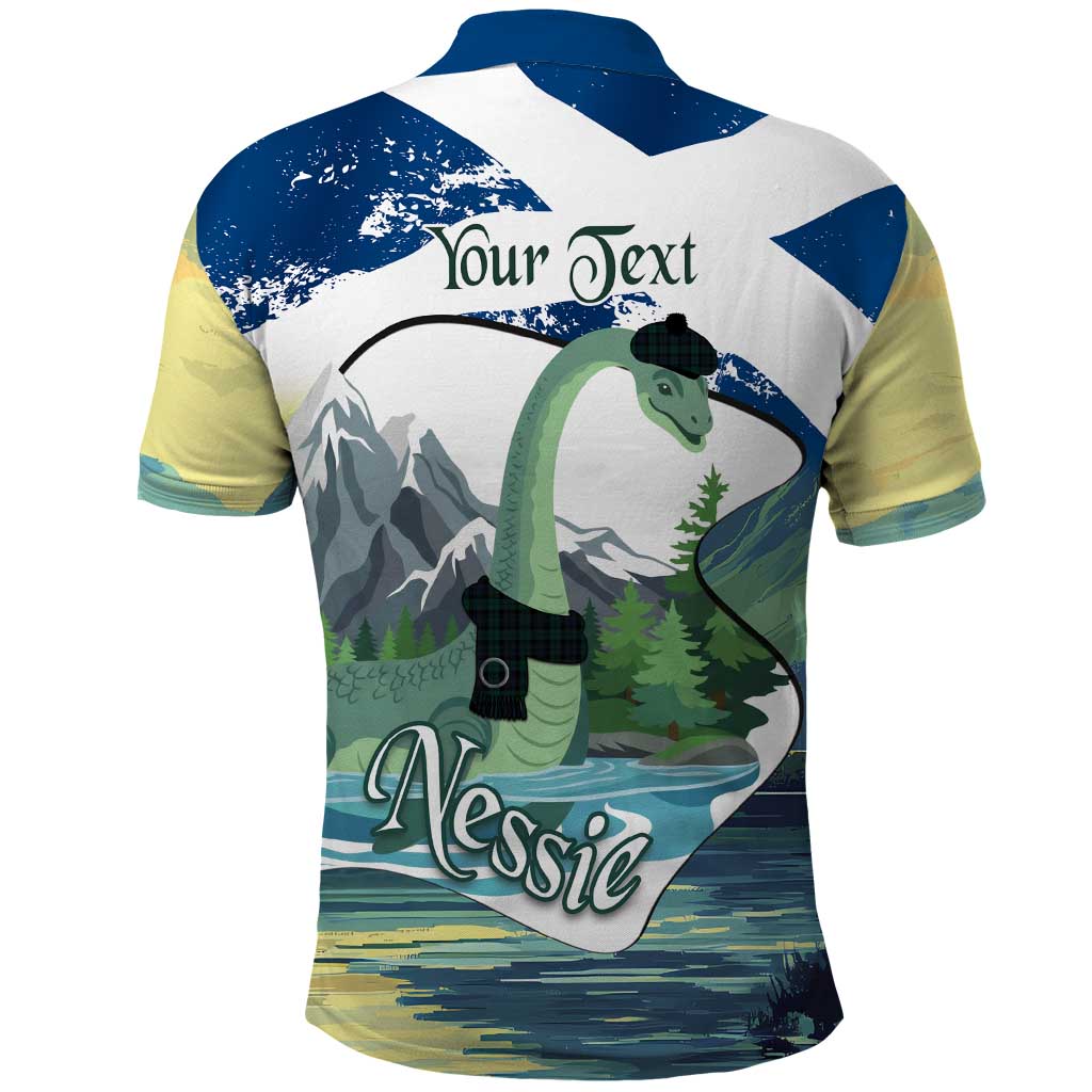 Personalised Nessie Scotland Polo Shirt Scottish Folklore Loch Ness Monster