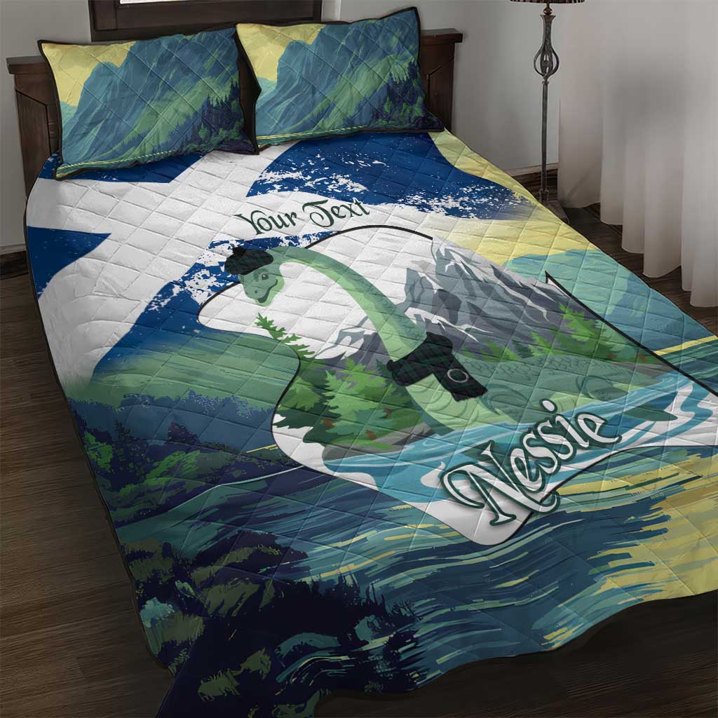 Personalised Nessie Scotland Quilt Bed Set Scottish Folklore Loch Ness Monster