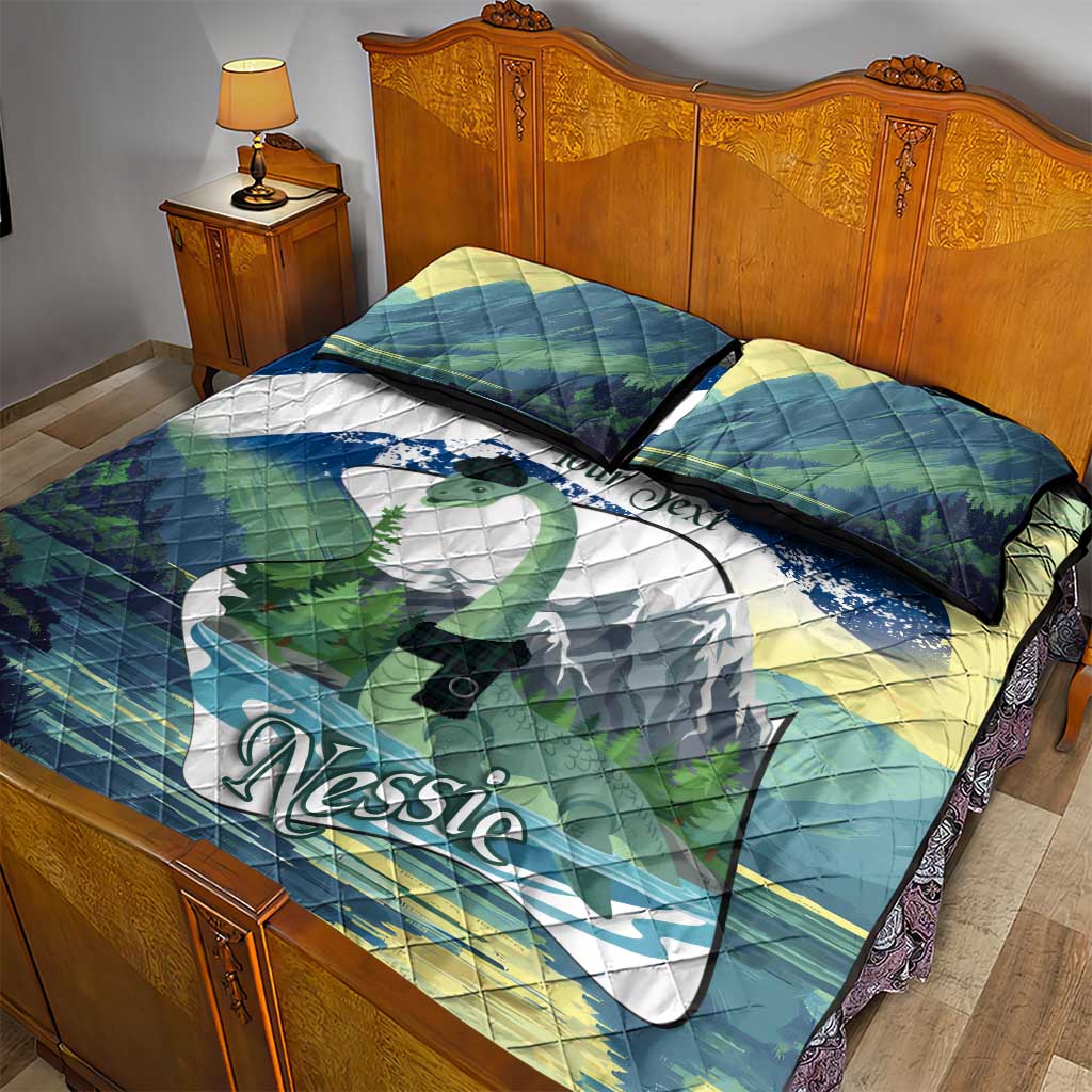 Personalised Nessie Scotland Quilt Bed Set Scottish Folklore Loch Ness Monster