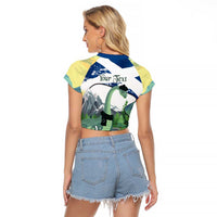 Personalised Nessie Scotland Raglan Cropped T Shirt Scottish Folklore Loch Ness Monster