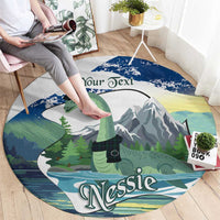 Personalised Nessie Scotland Round Carpet Scottish Folklore Loch Ness Monster