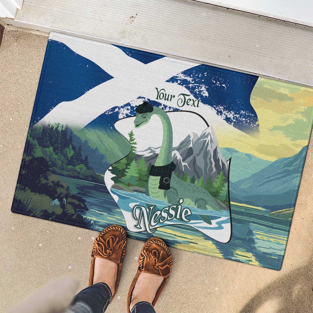 Personalised Nessie Scotland Rubber Doormat Scottish Folklore Loch Ness Monster