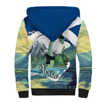 Personalised Nessie Scotland Sherpa Hoodie Scottish Folklore Loch Ness Monster