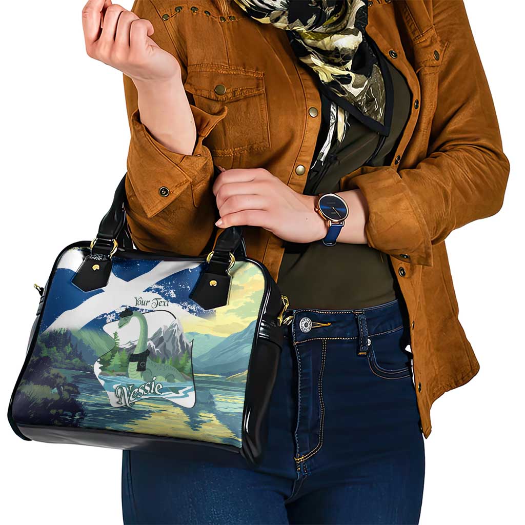 Personalised Nessie Scotland Shoulder Handbag Scottish Folklore Loch Ness Monster