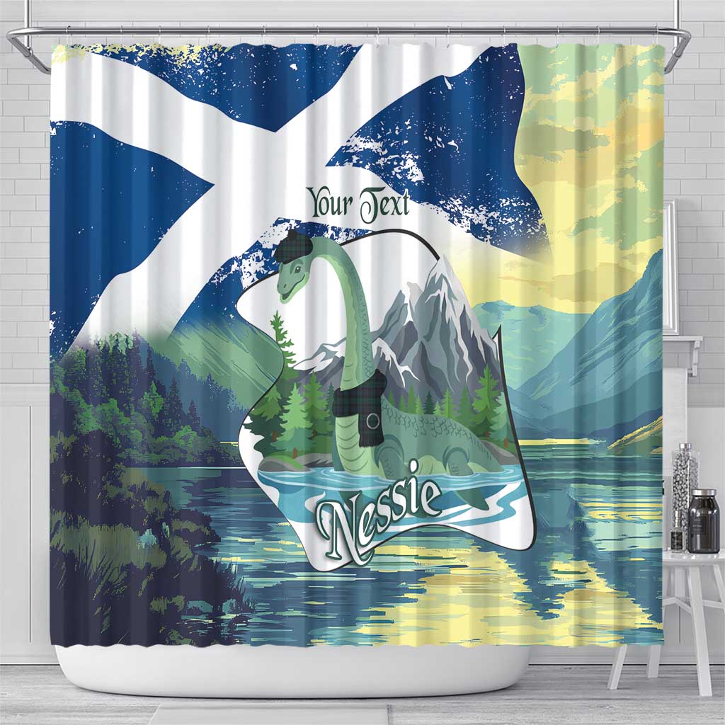 Personalised Nessie Scotland Shower Curtain Scottish Folklore Loch Ness Monster