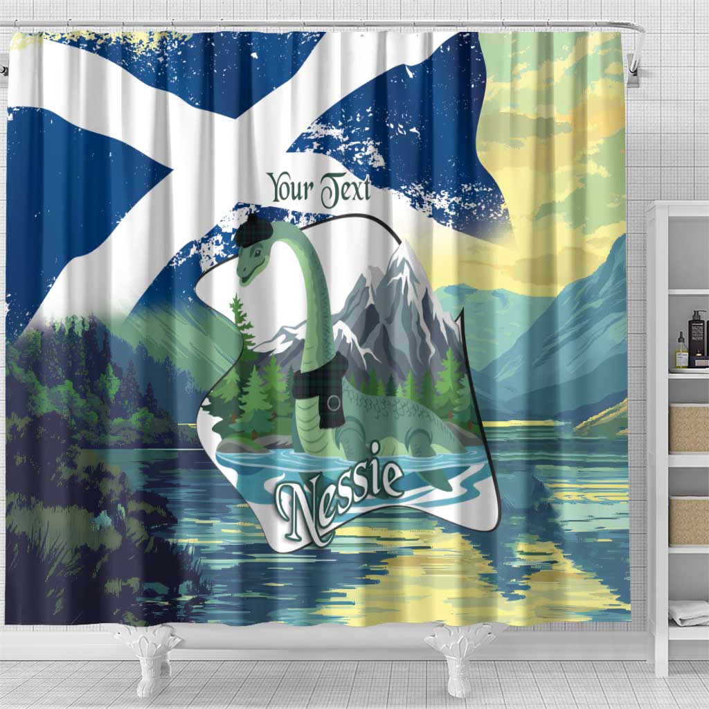 Personalised Nessie Scotland Shower Curtain Scottish Folklore Loch Ness Monster
