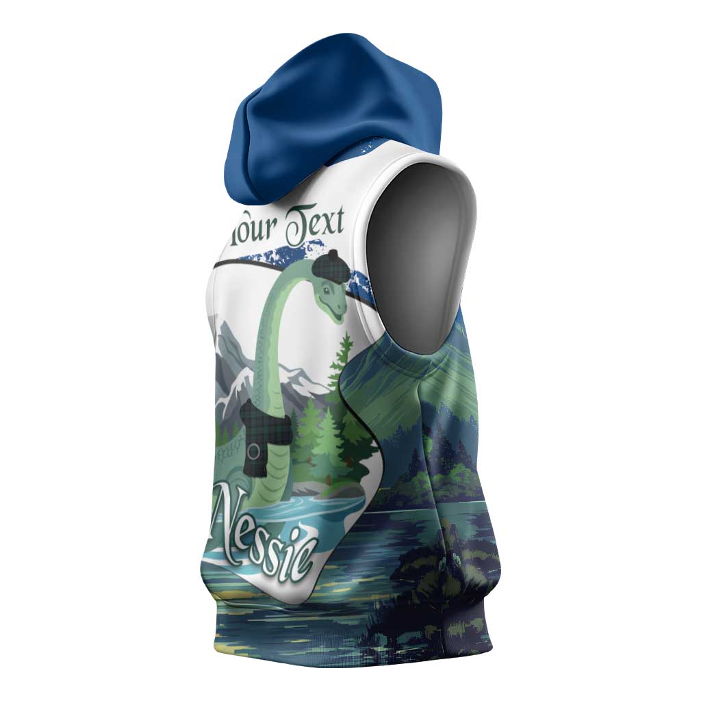 Personalised Nessie Scotland Sleeveless Hoodie Scottish Folklore Loch Ness Monster