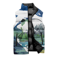 Personalised Nessie Scotland Sleeveless Puffer Jacket Scottish Folklore Loch Ness Monster
