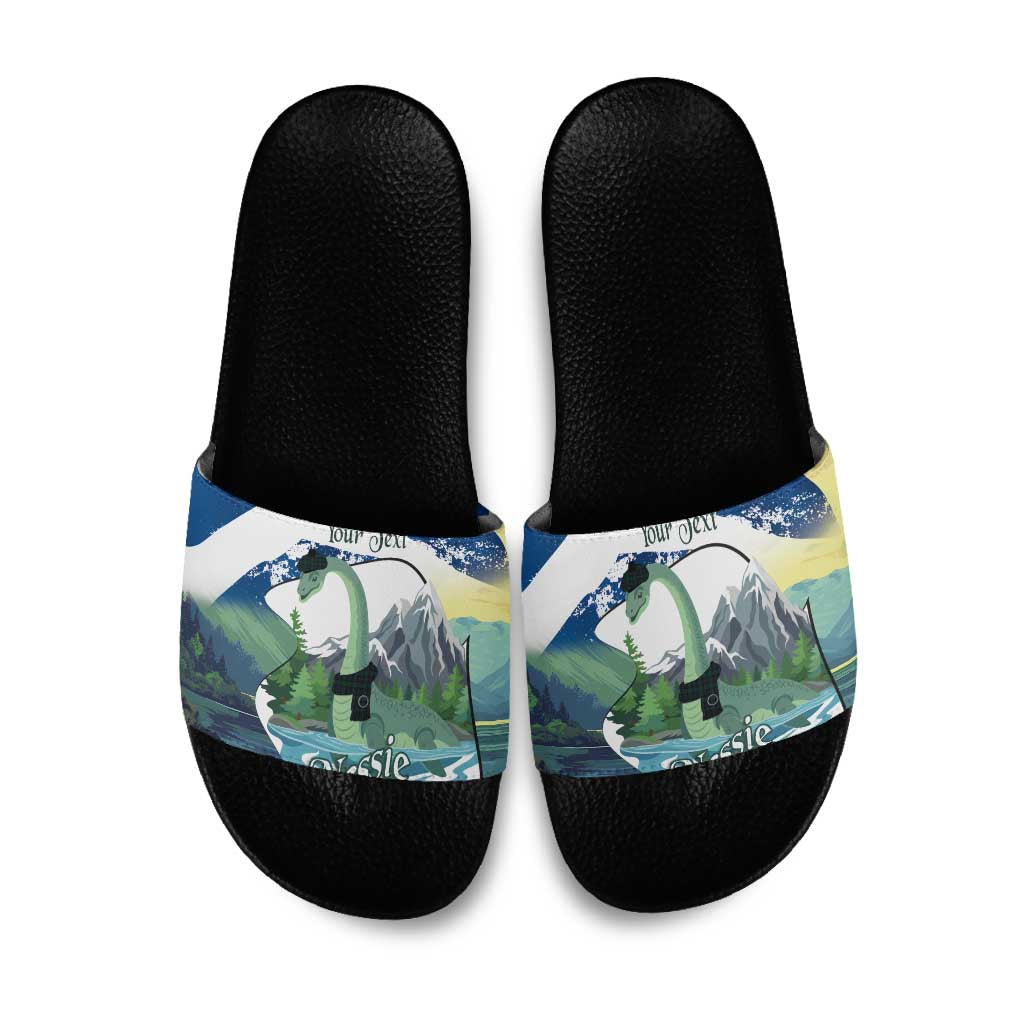 Personalised Nessie Scotland Slide Sandals Scottish Folklore Loch Ness Monster