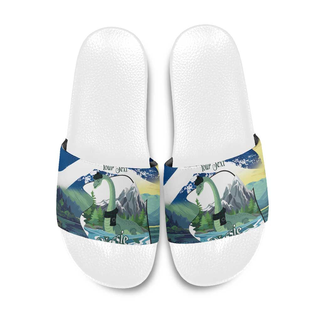 Personalised Nessie Scotland Slide Sandals Scottish Folklore Loch Ness Monster