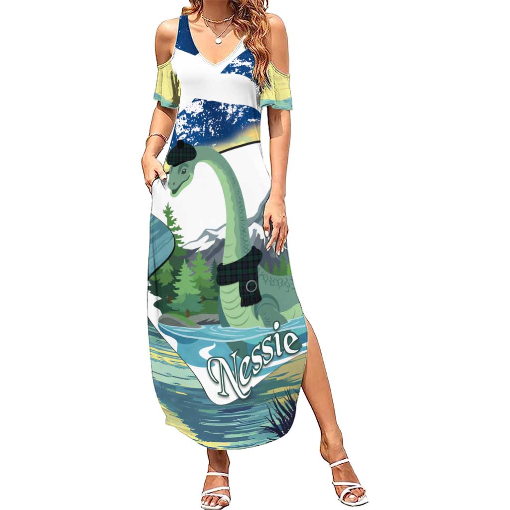 Personalised Nessie Scotland Summer Maxi Dress Scottish Folklore Loch Ness Monster