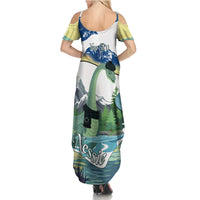 Personalised Nessie Scotland Summer Maxi Dress Scottish Folklore Loch Ness Monster