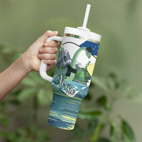 Personalised Nessie Scotland Tumbler With Handle Scottish Folklore Loch Ness Monster