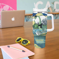 Personalised Nessie Scotland Tumbler With Handle Scottish Folklore Loch Ness Monster