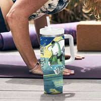 Personalised Nessie Scotland Tumbler With Handle Scottish Folklore Loch Ness Monster