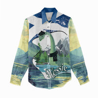 Personalised Nessie Scotland Women Casual Shirt Scottish Folklore Loch Ness Monster