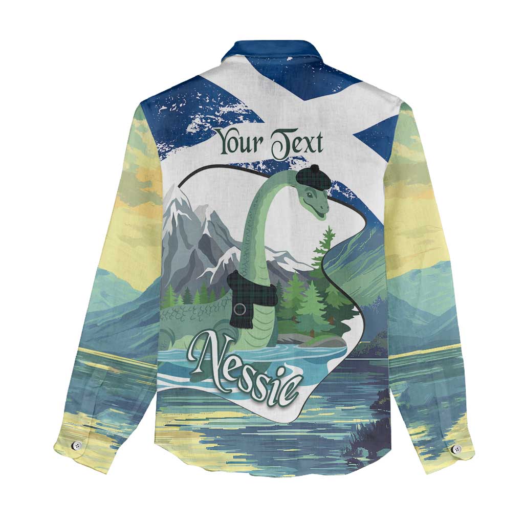 Personalised Nessie Scotland Women Casual Shirt Scottish Folklore Loch Ness Monster