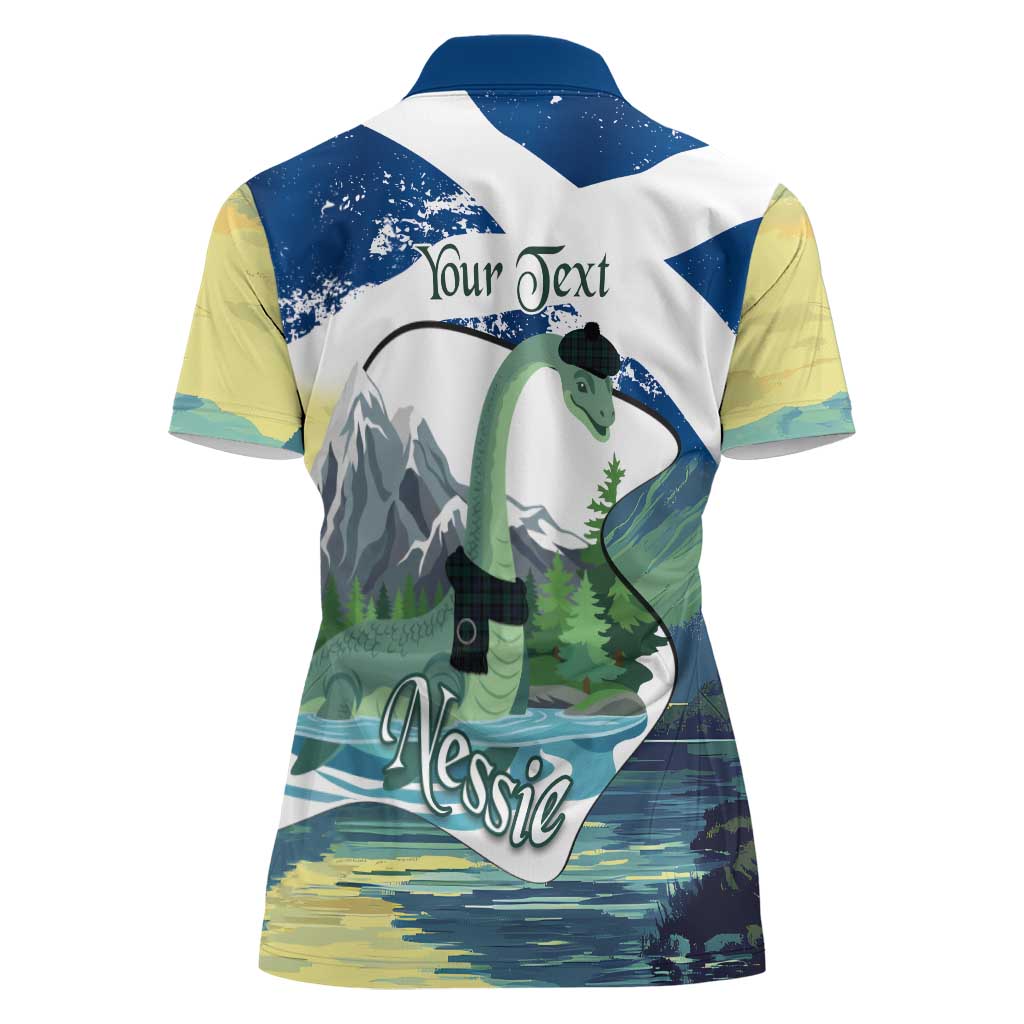Personalised Nessie Scotland Women Polo Shirt Scottish Folklore Loch Ness Monster