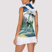 Personalised Nessie Scotland Women Sleeveless Polo Shirt Scottish Folklore Loch Ness Monster