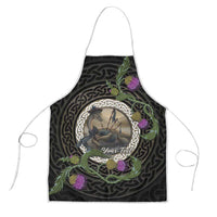 Personalised Loch Ness Monster Scotland Apron Nessie Bagpipe Scottish Thistle Celtic Knot