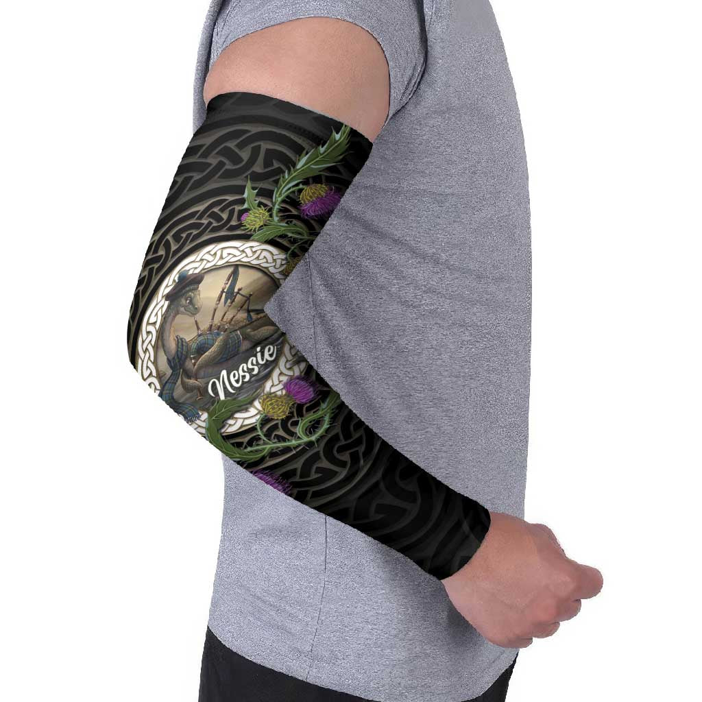 Personalised Loch Ness Monster Scotland Arm Sleeves Nessie Bagpipe Scottish Thistle Celtic Knot