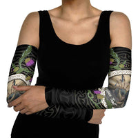 Personalised Loch Ness Monster Scotland Arm Sleeves Nessie Bagpipe Scottish Thistle Celtic Knot