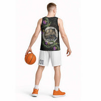 Personalised Loch Ness Monster Scotland Basketball Jersey Nessie Bagpipe Scottish Thistle Celtic Knot