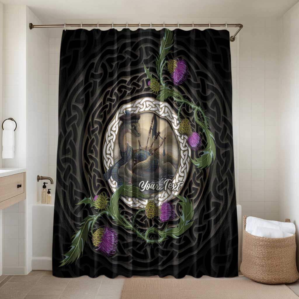 Personalised Loch Ness Monster Scotland Bathroom Set Nessie Bagpipe Scottish Thistle Celtic Knot