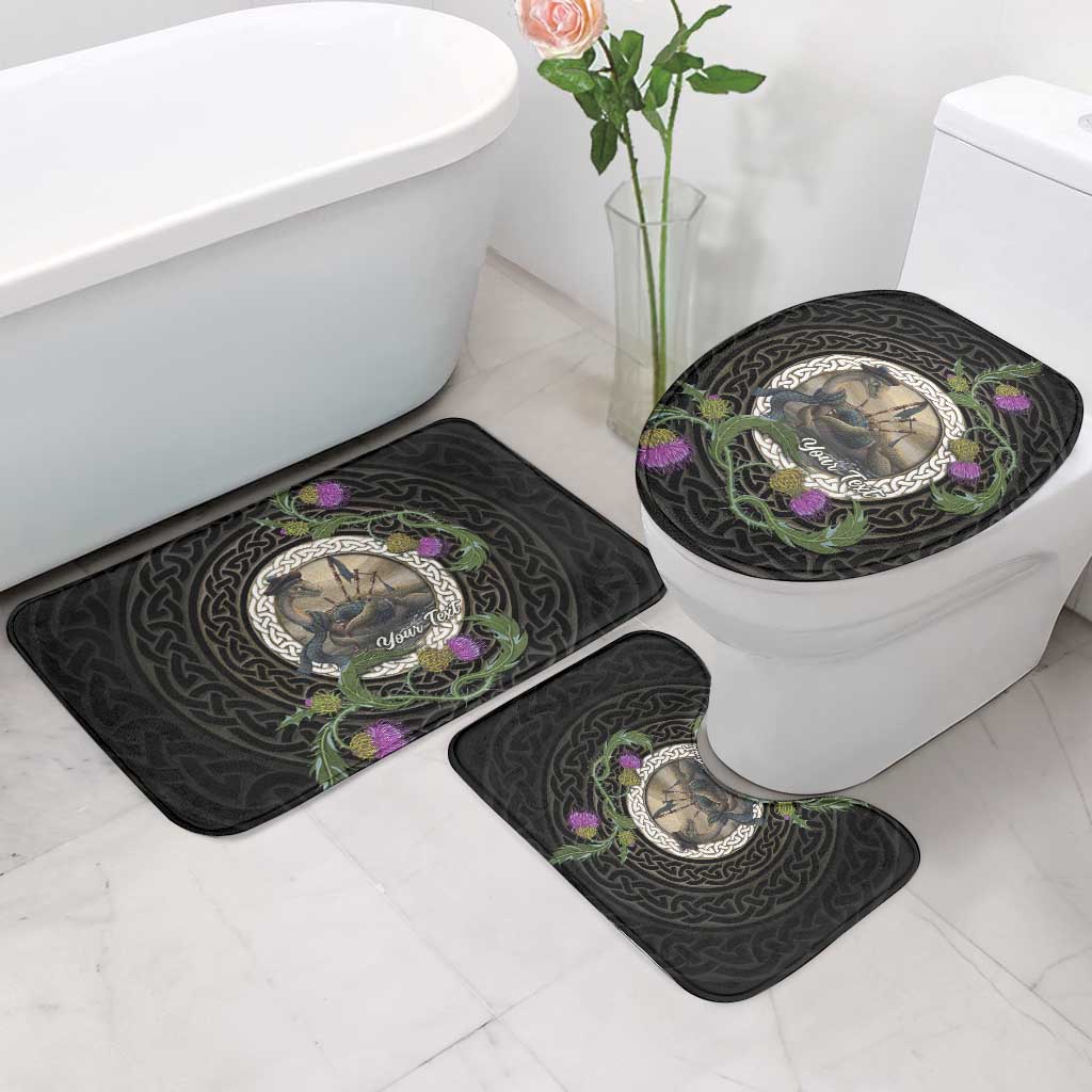 Personalised Loch Ness Monster Scotland Bathroom Set Nessie Bagpipe Scottish Thistle Celtic Knot