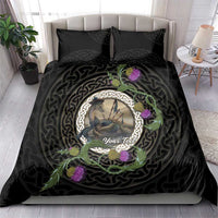 Personalised Loch Ness Monster Scotland Bedding Set Nessie Bagpipe Scottish Thistle Celtic Knot