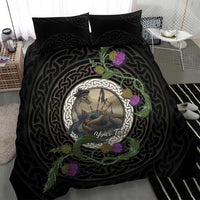 Personalised Loch Ness Monster Scotland Bedding Set Nessie Bagpipe Scottish Thistle Celtic Knot