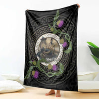 Personalised Loch Ness Monster Scotland Blanket Nessie Bagpipe Scottish Thistle Celtic Knot