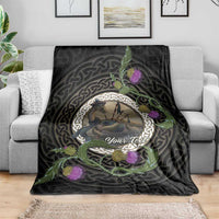 Personalised Loch Ness Monster Scotland Blanket Nessie Bagpipe Scottish Thistle Celtic Knot