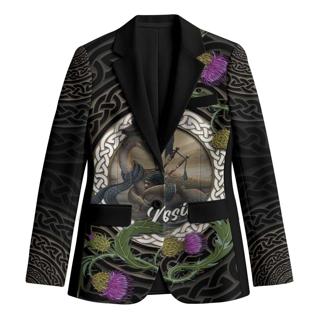 Personalised Loch Ness Monster Scotland Blazer Nessie Bagpipe Scottish Thistle Celtic Knot