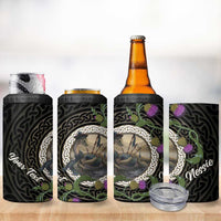 Personalised Loch Ness Monster Scotland 4 in 1 Can Cooler Tumbler Nessie Bagpipe Scottish Thistle Celtic Knot