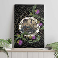 Personalised Loch Ness Monster Scotland Canvas Wall Art Nessie Bagpipe Scottish Thistle Celtic Knot