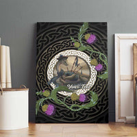 Personalised Loch Ness Monster Scotland Canvas Wall Art Nessie Bagpipe Scottish Thistle Celtic Knot