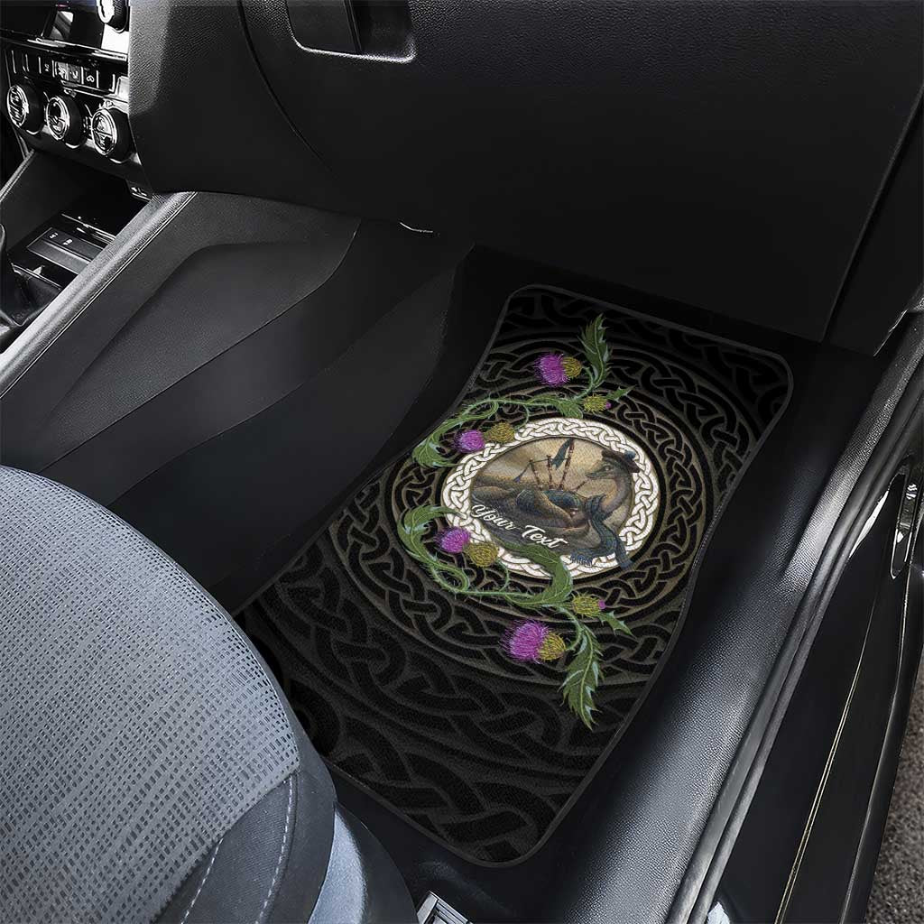 Personalised Loch Ness Monster Scotland Car Mats Nessie Bagpipe Scottish Thistle Celtic Knot