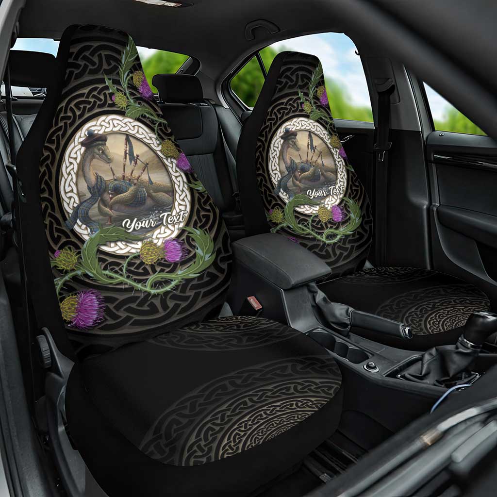 Personalised Loch Ness Monster Scotland Car Seat Cover Nessie Bagpipe Scottish Thistle Celtic Knot