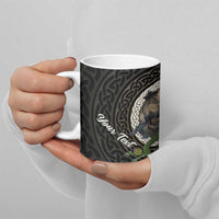 Personalised Loch Ness Monster Scotland Ceramic Mug Nessie Bagpipe Scottish Thistle Celtic Knot