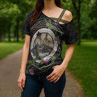 Personalised Loch Ness Monster Scotland Cross Shoulder Shirt Nessie Bagpipe Scottish Thistle Celtic Knot