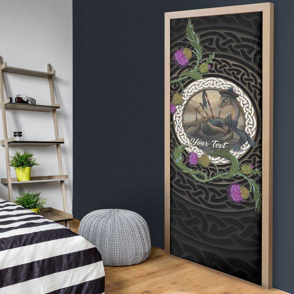 Personalised Loch Ness Monster Scotland Door Cover Nessie Bagpipe Scottish Thistle Celtic Knot