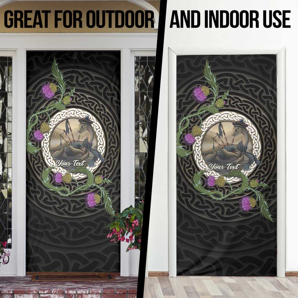 Personalised Loch Ness Monster Scotland Door Cover Nessie Bagpipe Scottish Thistle Celtic Knot