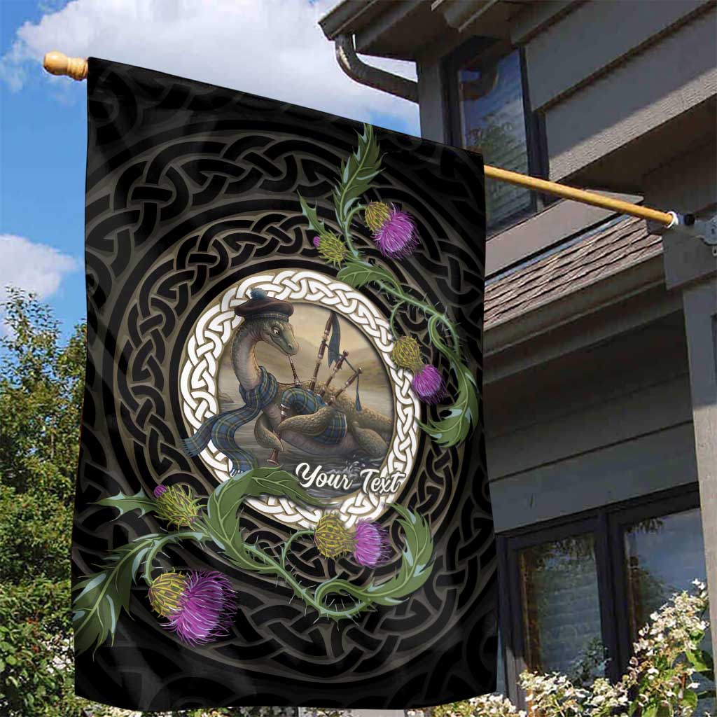 Personalised Loch Ness Monster Scotland Garden Flag Nessie Bagpipe Scottish Thistle Celtic Knot